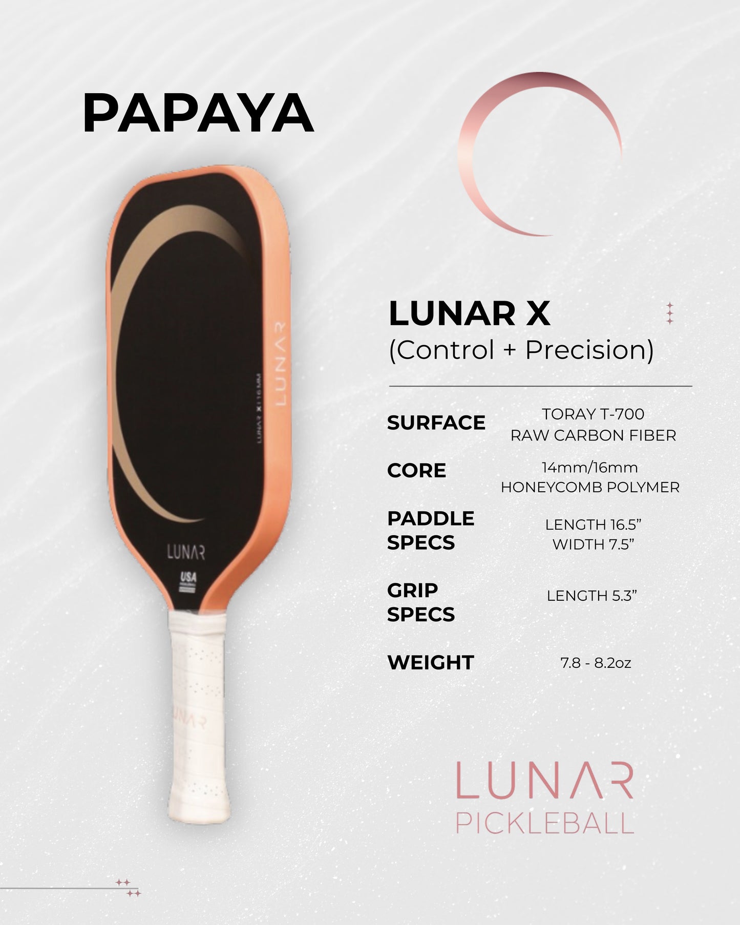 Lunar Pickleball X Control Paddle