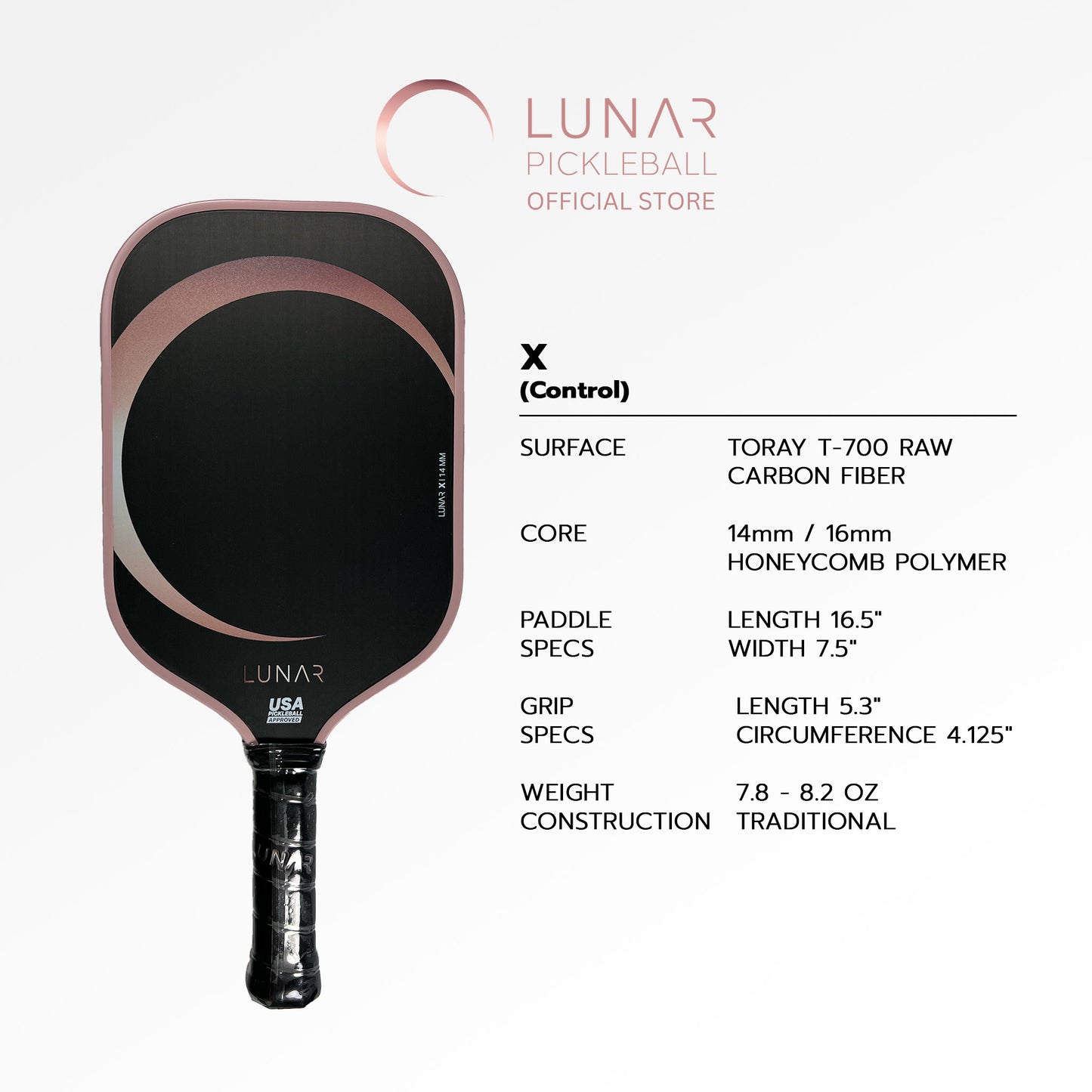 Lunar Pickleball X Control Paddle