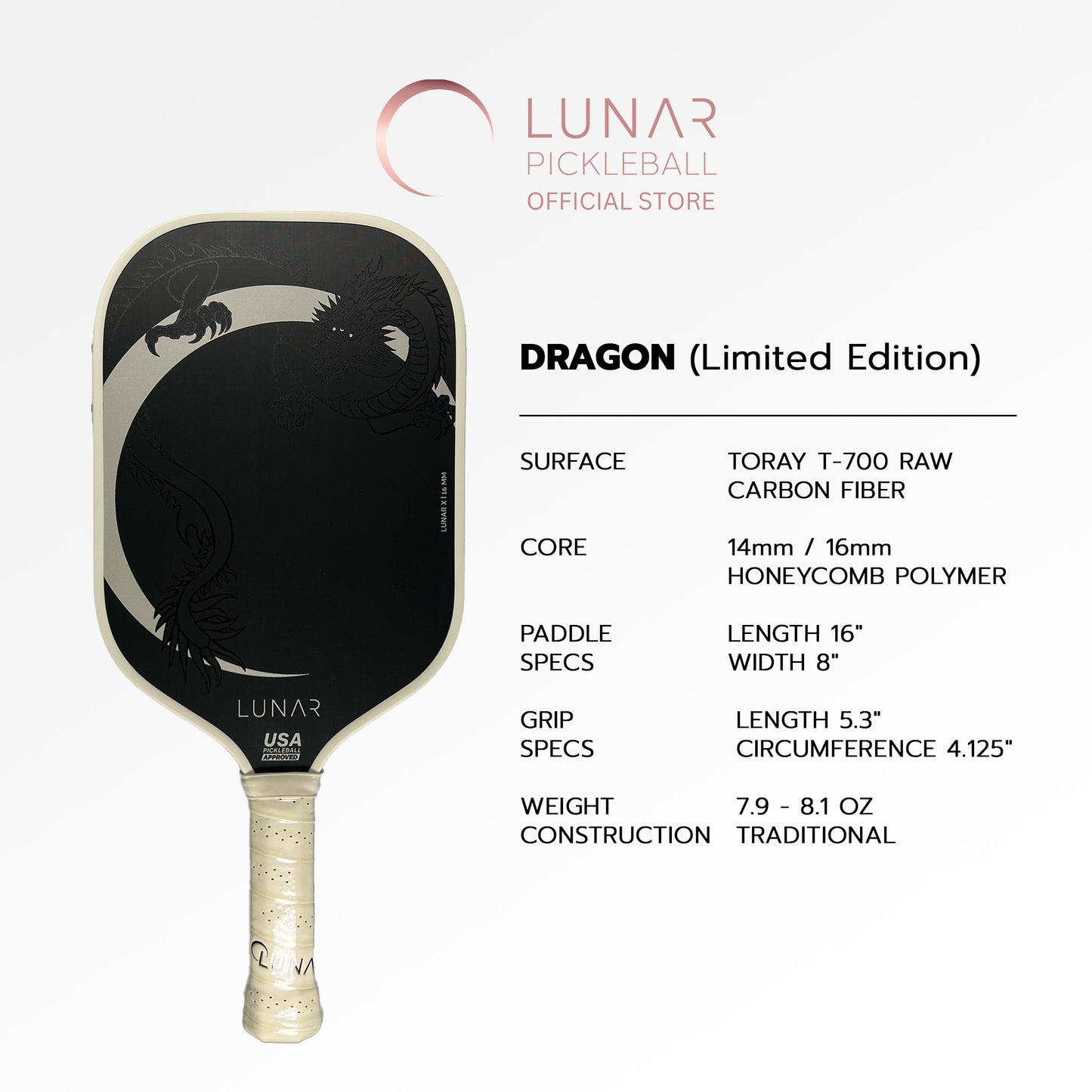Lunar Pickleball Dragon X 16mm Paddle (Limited Edition)
